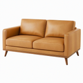 Canapé 2 places 160 x 88 x 85 cm en similicuir camel style scandinave