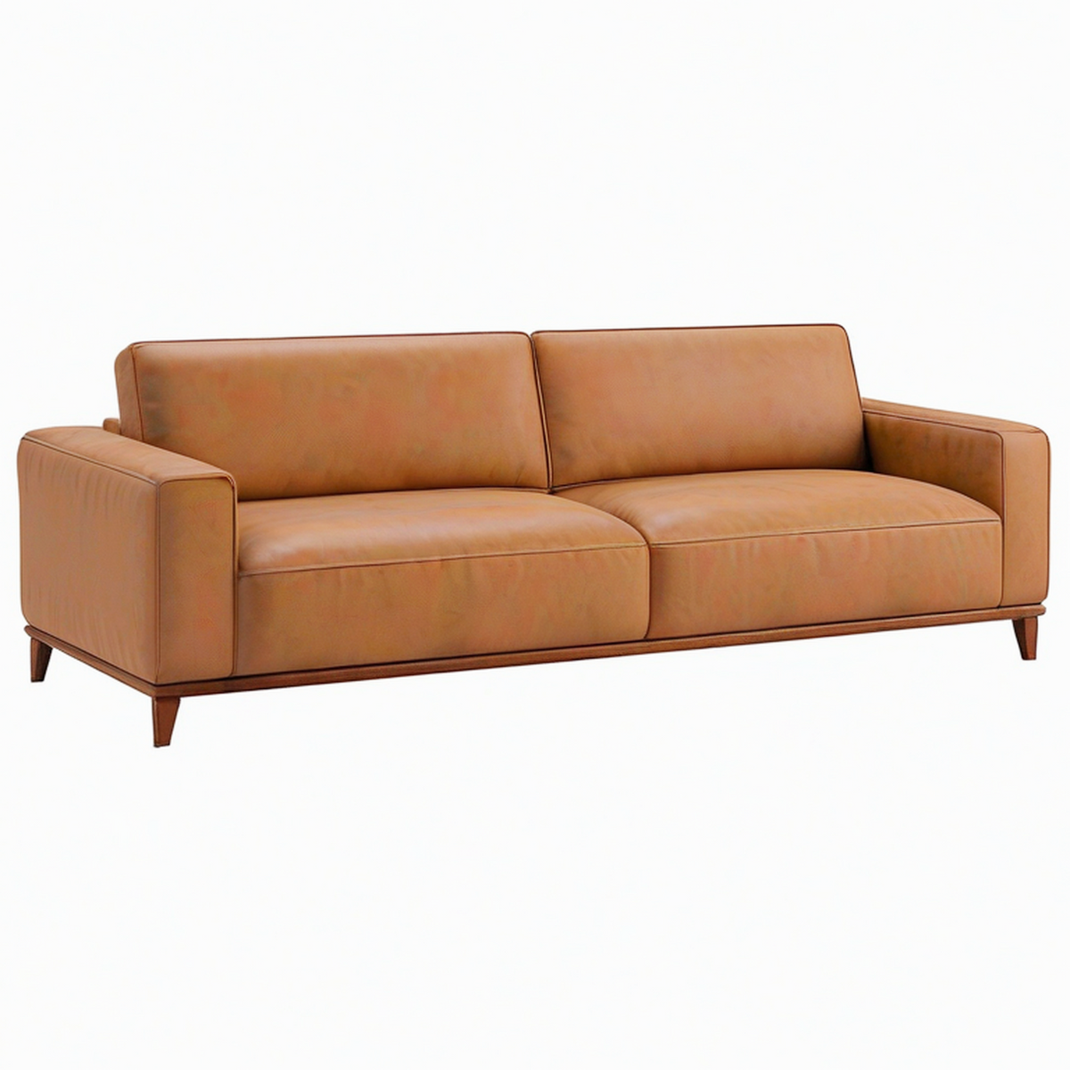 Canapé 2 places 220 cm revêtement synthétique marron style contemporain