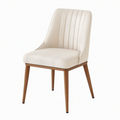 Chaise de salle à manger 50 x 60 x 88 cm en tissu beige et bois style contemporain