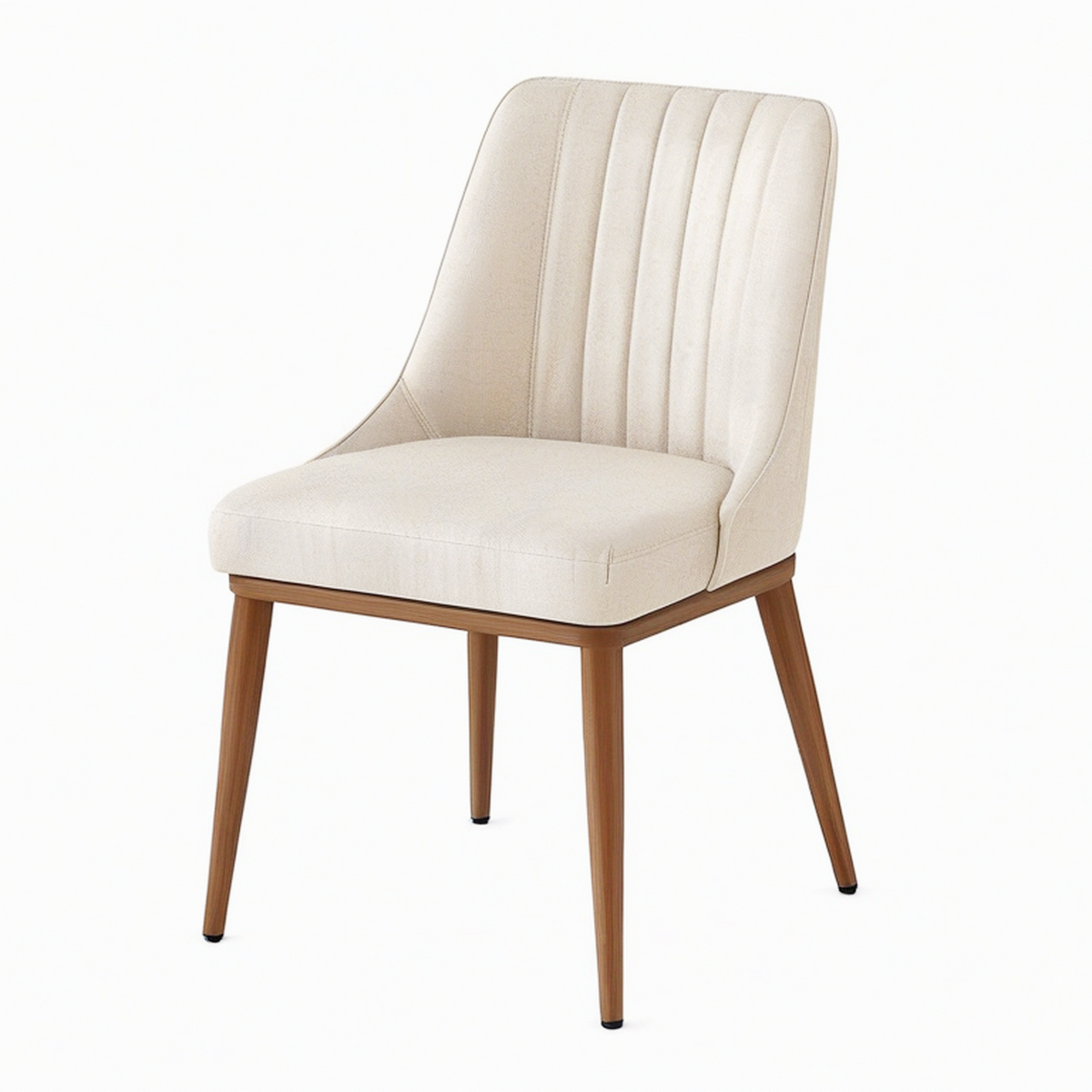 Chaise de salle à manger 50 x 60 x 88 cm en tissu beige et bois style contemporain