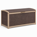 Coffre de rangement extérieur 120 x 55 x 60 cm en résine tressée marron avec couvercle