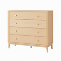 Commode 4 tiroirs 110 x 45 x 100 cm bois chêne clair style moderne