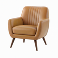Fauteuil 75 x 80 x 90 cm aspect cuir marron style moderne avec accoudoirs