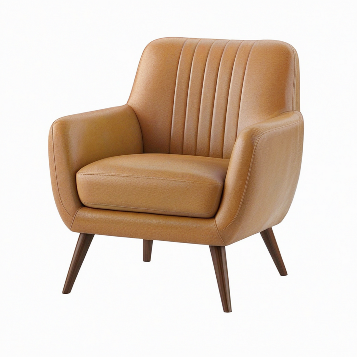 Fauteuil 75 x 80 x 90 cm aspect cuir marron style moderne avec accoudoirs