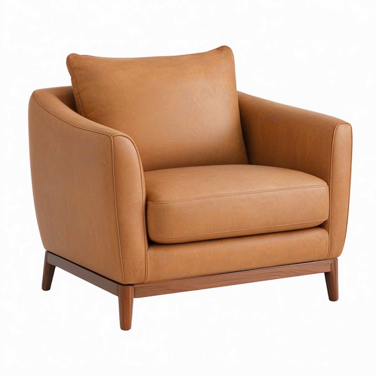 Fauteuil 90 x 88 x 86 cm aspect cuir marron style contemporain