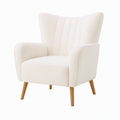 Fauteuil 80 x 75 x 100 cm en tissu bouclette écru style scandinave