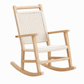 Chaise à bascule 67 x 90 x 100 cm en bois naturel et corde tressée style bohème